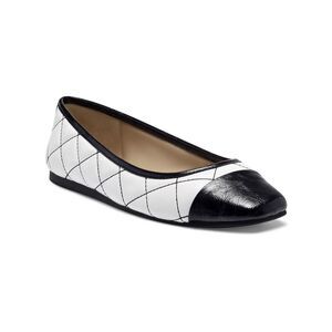 INC Womens Black Quilted Jenaya Square Toe Wedge Slip On Ballet Flats 10 M